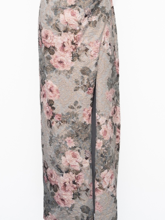 Adrianna Papell - Metallic Floral-Print Column Gown - Picture 8 of 13